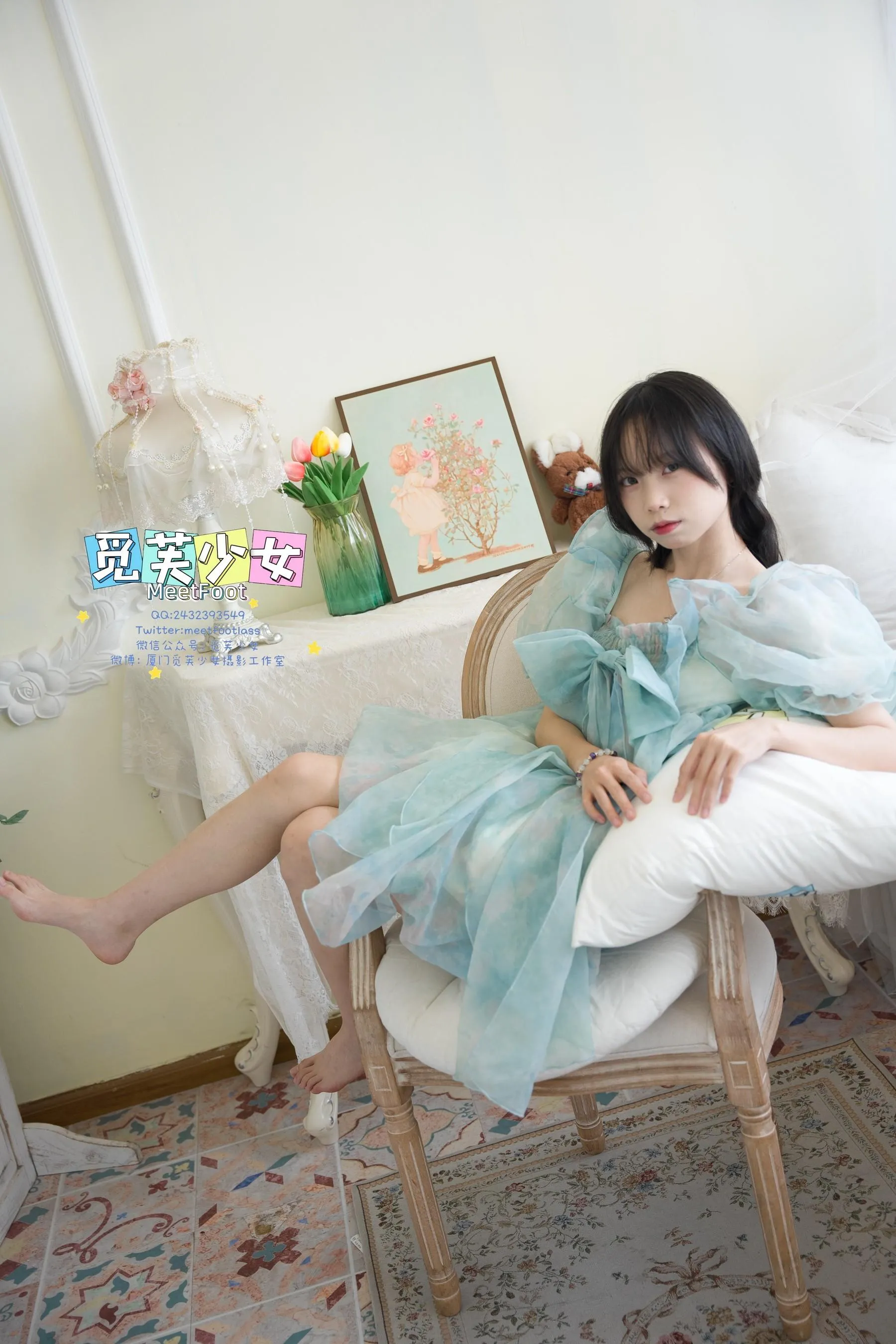 觅芙少女 NO.033 小婉-一袭蓝色纱裙构筑今晚浪漫的梦境-PIC [249P]插图6